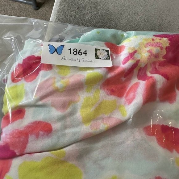 Cat & Jack Dress Kids XS 4/5 Rayon Blue Yellow Flowers Ruffles A line - Picture 15 of 16